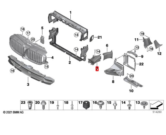 NEW BMW 6 GRAN TURISMO G32 LEFT BRAKE AIR DUCT 51747415665 ORIGINAL