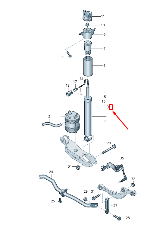 new audi q5 fy rear gas shock absorber 80a616025ad original
