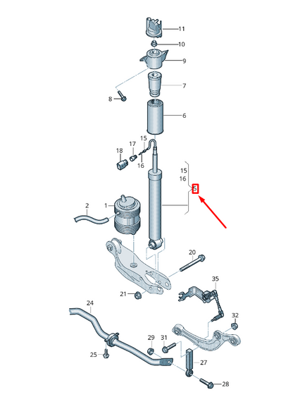 new audi q5 fy rear gas shock absorber 80a616025ad original