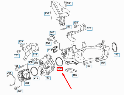 NEW MERCEDES-BENZ ML W164 THROTTLE GASKET A6420980280 ORIGINAL