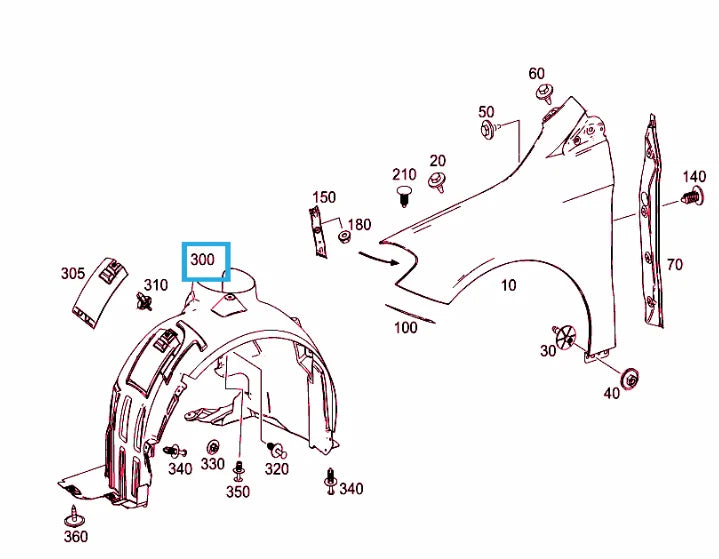 NEW MB A-CLASS W176 FRONT RIGHT WHEEL MUD SPLASH GUARD A2466900200 ORIGINAL