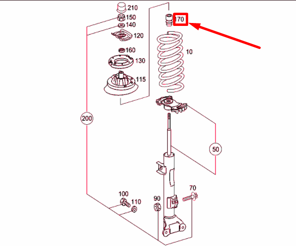 NEW MERCEDES-BENZ C W203 FRONT SUSPENSION BUMP STOP A2033200844 ORIGINAL