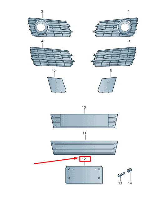 new audi a7 sportback 4g front license plate holder 4g8807285k1rr original