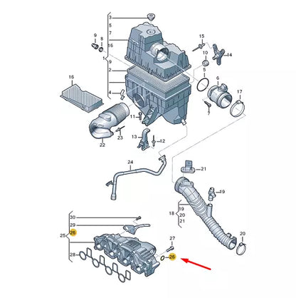 NEW VW TRANSPORTER VI T6 INTAKE CONNECTION SEAL RING 03L131120A ORIGINAL