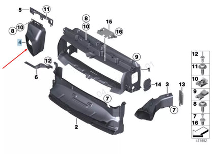 NEW BMW M2 F87 RADIATOR LEFT AIR DUCT 51748064145 8064145 2016 ORIGINAL