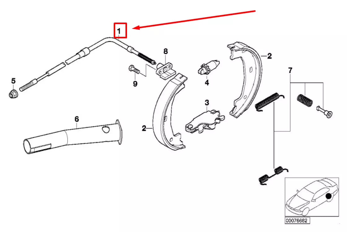 NEW BMW 3 E46 RIGHT HAND BRAKE CABLE 1165020 34411165020 ORIGINAL