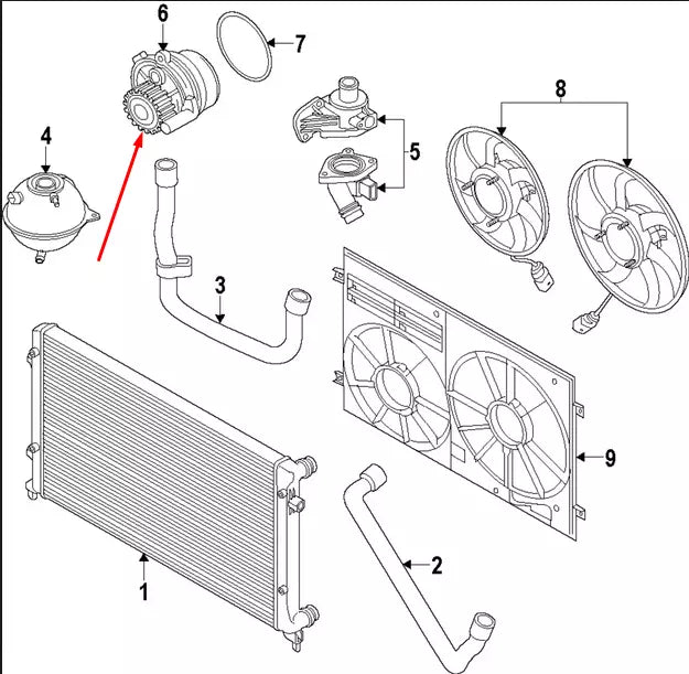 NEW AUDI A3 8P WATER PUMP 03L121011G 2.0TDI