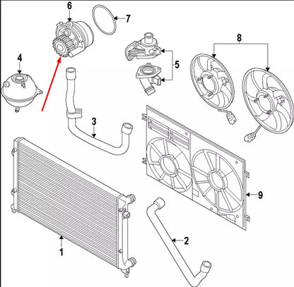 NEW AUDI A3 8P WATER PUMP 03L121011G 2.0TDI