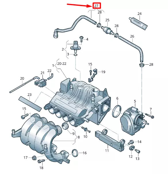 NEW VOLKSWAGEN CADDY 2K MK3 INTAKE SYSTEM CONNECTING HOSE 1T0133366C