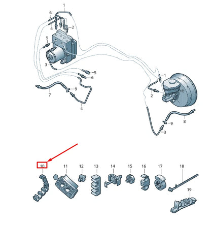 NEW VW TOUAREG 7P MK2 FRONT BRAKE PIPE BRACKET 1J0611797E