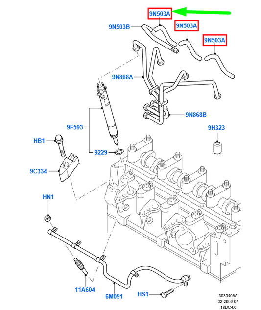 new ford transit connect mk1 fuel return hose assy 84ff-9n503-ca 6159945