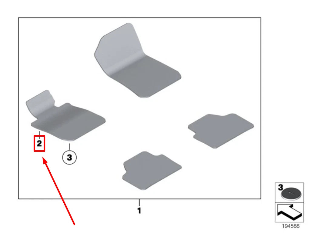 NEW BMW 6 COUPE F13 FRONT LEFT FLOOR MAT 7230401 51477230401 ORIGINAL