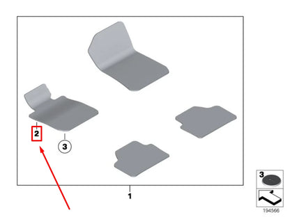 NEW BMW 6 COUPE F13 FRONT LEFT FLOOR MAT 7230401 51477230401 ORIGINAL