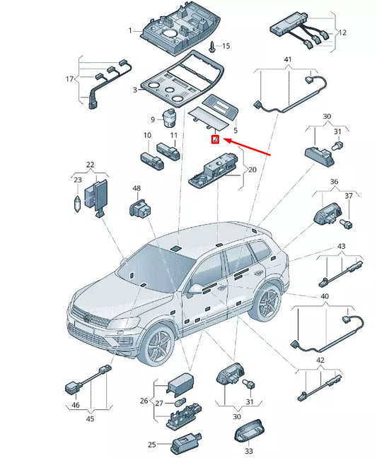 NEW VW TOUAREG 7P MK2 DOME LIGHT DIFFUSOR LENS 7P6947125B81U