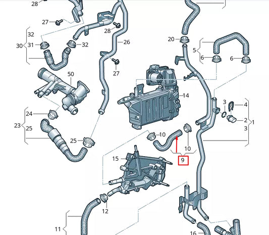 NEW VOLKSWAGEN MULTIVAN T7 STM STN COOLANT HOSE PIPE 7E0121058T