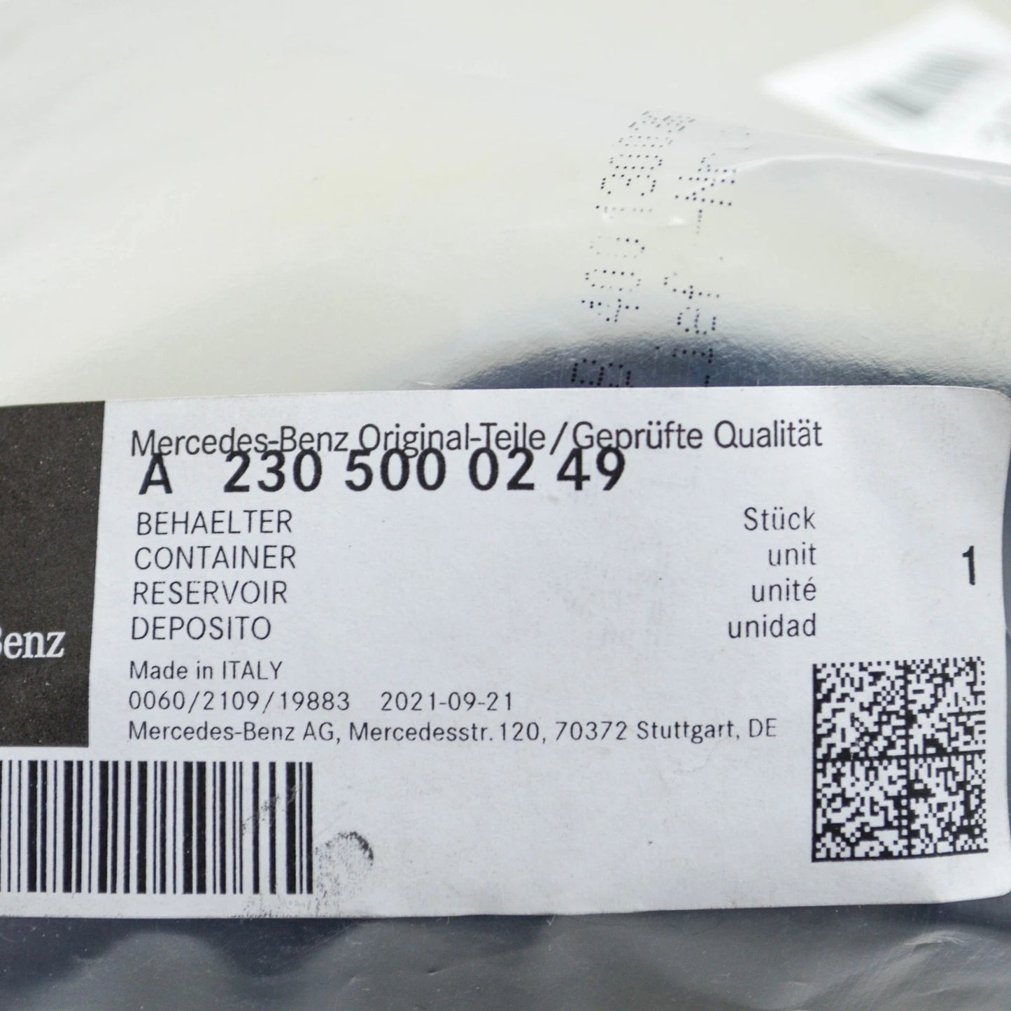 NEW MERCEDES-BENZ SL R230 EXPANSION TANK A2305000249