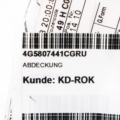 NEW AUDI A6 REAR BUMPER TOW EYE COVER CAP C7 4G5807441CGRU 2017 ORIGINAL