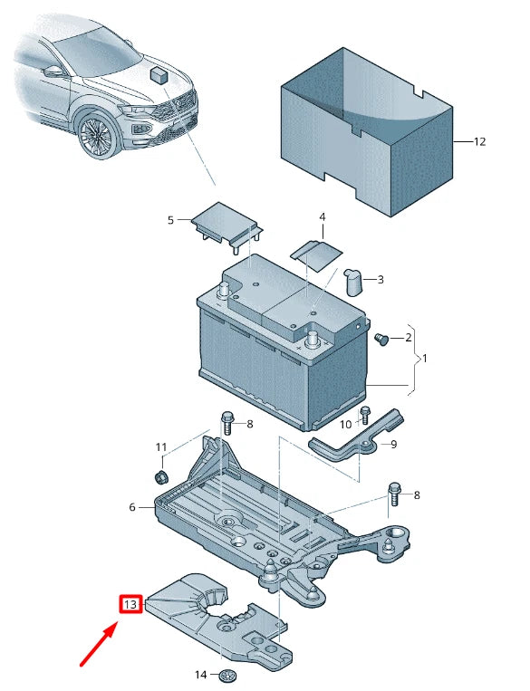 NEW VOLKSWAGEN T-ROC A11 BATTERY HEAT PROTECTION 5Q0915325C