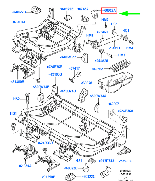 new ford transit connect mk1 rear seat base stop bumper 4421355 original