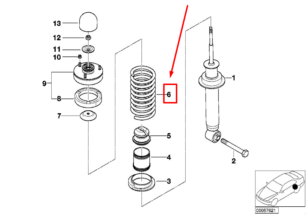 new bmw z8 roadster e52 rear coil spring 33531096095 1096095 original