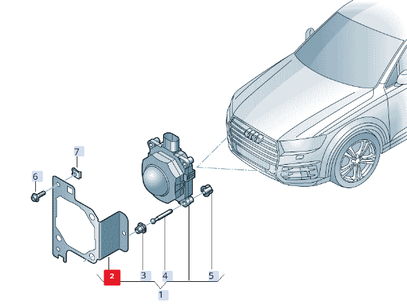 NEW AUDI Q7 4M RIGHT CRUISE CONTROL DISTANCE SENSOR BRACKET 4M0907574 ORIGINAL