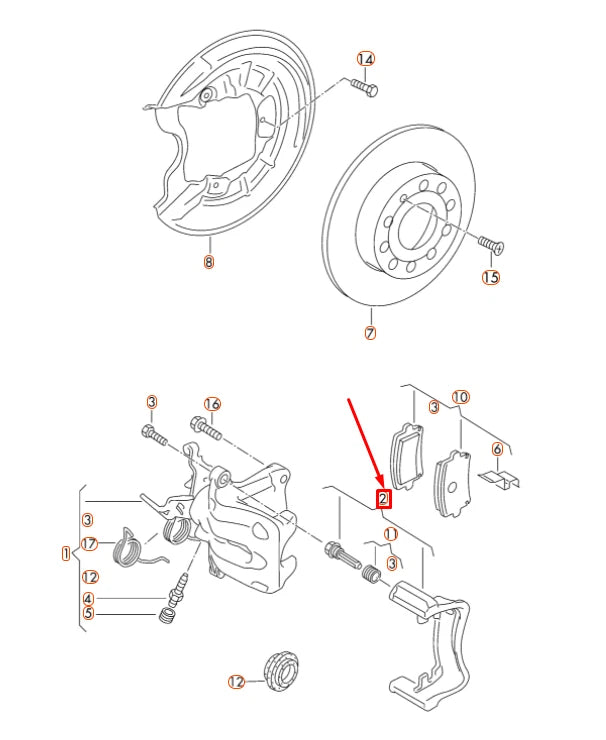 NEW AUDI A3 8P REAR RIGHT BRAKE CALIPER CARRIER 5K0615426 ORIGINAL