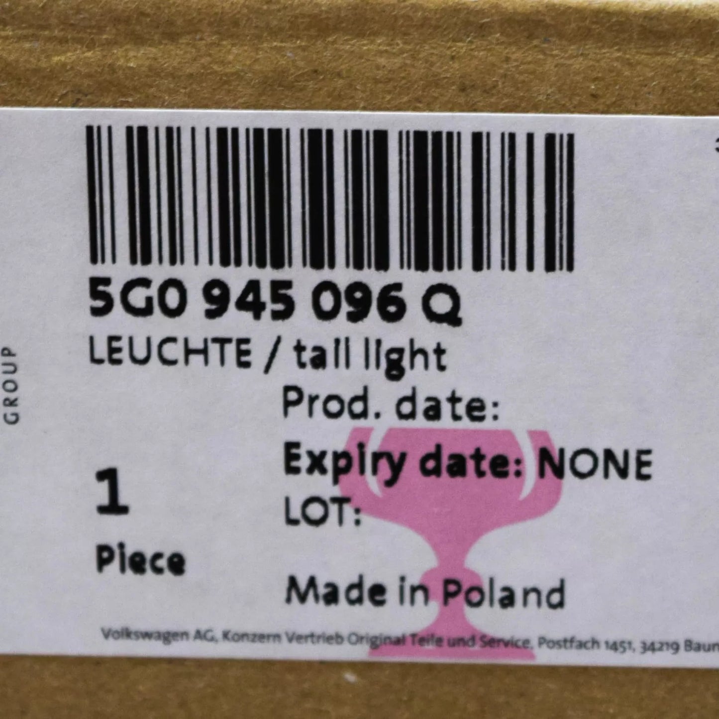 NEW VOLKSWAGEN GOLF MK7 5G REAR RIGHT LED OUTER TAILLIGHT 5G0945096Q ORIGINAL