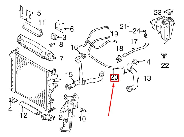 NEW MERCEDES-BENZ SL R230 AMG COOLANT BREATHER PIPE A2305010525 ORIGINAL