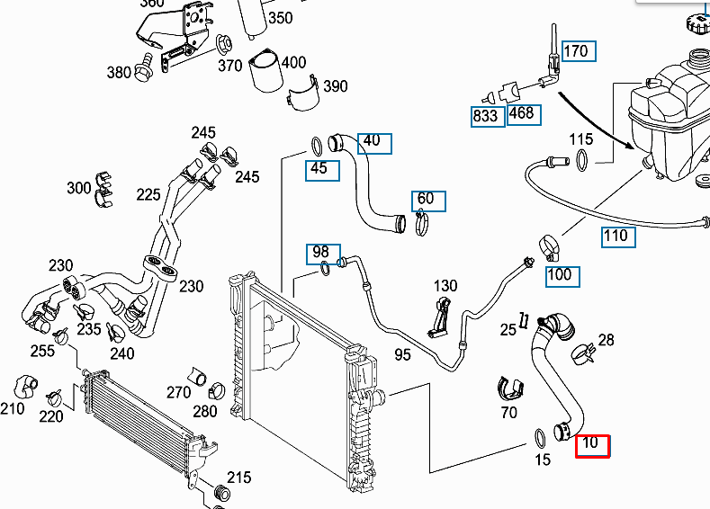NEW MERCEDES BENZ E W211 COOLANT WATER PIPE HOSE A2115011182 ORIGINAL