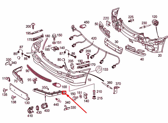 NEW MERCEDES-BENZ C W203 FRONT BUMPER LEFT TRIM STRIP A20388521219999 ORIGINAL