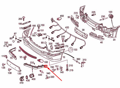 NEW MERCEDES-BENZ C W203 FRONT BUMPER LEFT TRIM STRIP A20388521219999 ORIGINAL