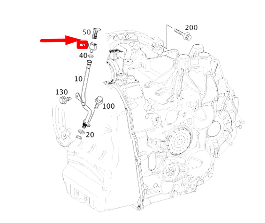new mb cla c117 transm. housing oil filler pipe cover a7003700300 original