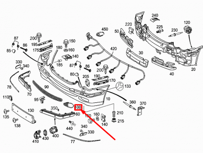 NEW MERCEDES-BENZ C W203 FRONT RIGHT AIR INLET GRILLE A2038851853 ORIGINAL
