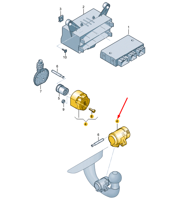 NEW VW TOUAREG 7P MK2 TRAILER TOWING SOCKET HOUSING 7P6945505 ORIGINAL