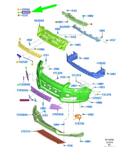 new ford kuga c520 mk2 front bumper right lower grille 1845437 original