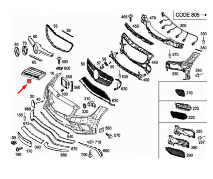 NEW MERCEDES-BENZ CLS C218 FRONT RADIATOR GRILLE MODEL PLATE A2188174100