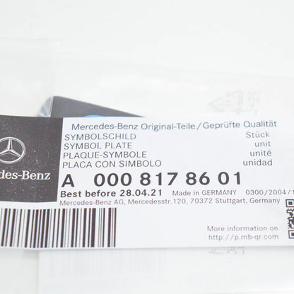NEW MERCEDES-BENZ E W213 FRONT FENDER SYMBOL PLATE A0008178601 ORIGINAL