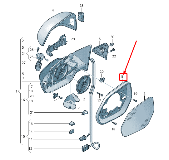 NEW AUDI Q8 4MN RIGHT EXTERIOR MIRROR FRAME 4M88572409B9 ORIGINAL