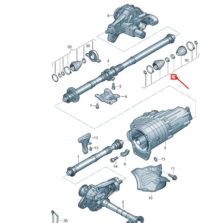 NEW VW TOUAREG 7P CARDAN SHAFT JOINT POT. SLEEVE WITH ASSY 7P6598573A