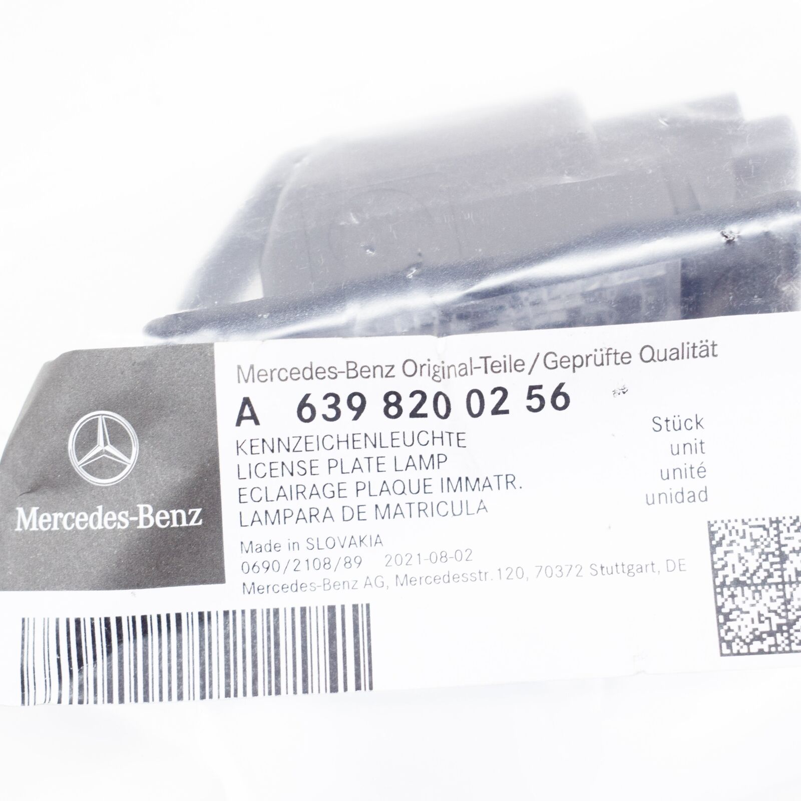 NEW MERCEDES-BENZ VITO W639 REAR LICENSE PLATE LAMP A6398200256 ORIGINAL