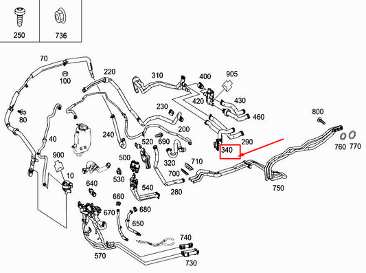 new mercedes-benz s w222 heat exchanger feed hose a2228303696 original