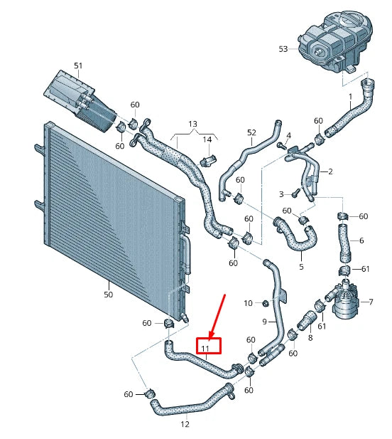 NEW AUDI RS7 SPORTBACK 4G ENGINE COOLANT HOSE 4G0145923AL