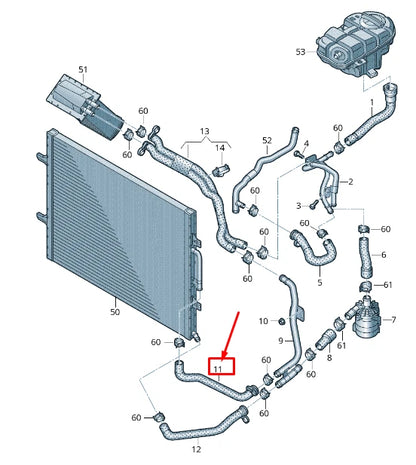 NEW AUDI RS7 SPORTBACK 4G ENGINE COOLANT HOSE 4G0145923AL