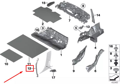 NEW BMW 3 F30, F80 LEFT SIDE PANEL SEALING 51487301069 7301069 ORIGINAL