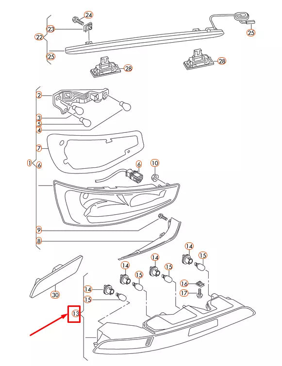 NEW AUDI Q3 8U TAIL LIGHT REAR LAMP LEFT 8U0945095C ORIGINAL