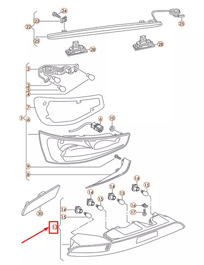 NEW AUDI Q3 8U TAIL LIGHT REAR LAMP LEFT 8U0945095C ORIGINAL