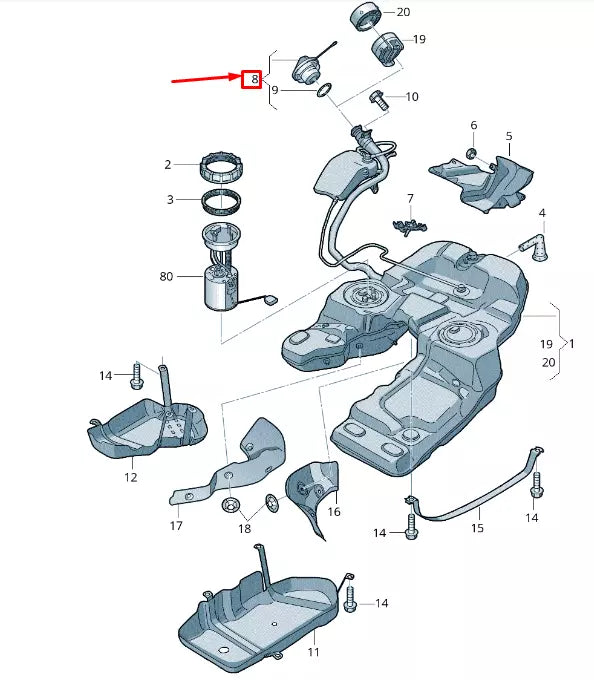 NEW VW TOUAREG 7P MK2 FUEL TANK CAP 7P6201550D