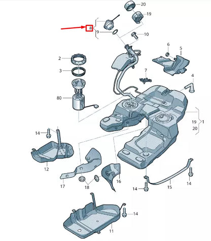 NEW VW TOUAREG 7P MK2 FUEL TANK CAP 7P6201550D