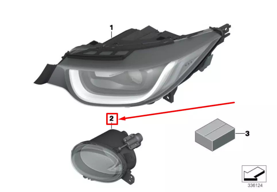 NEW BMW I3 I01 FRONT LEFT FOG LIGHT 63117295687 7295687 ORIGINAL