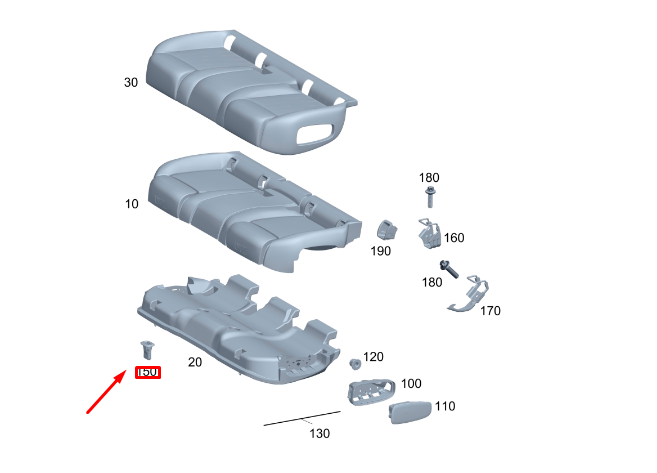 new mercedes-benz gla h247 rear seat cushion bracket a1779231400 original